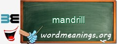 WordMeaning blackboard for mandrill